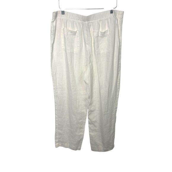 Chicos Women’s Wide Leg Linen Pants Size 2.5 XL 100% Linen Elastic Waist Pockets - Picture 2 of 14